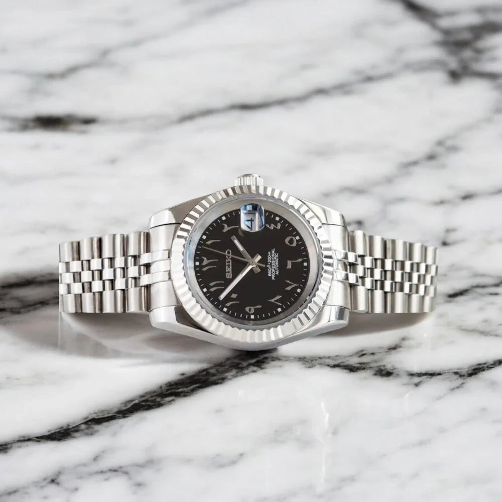 Seiko Mod Datejust "Black Arabic"