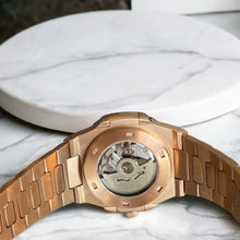 Seiko Mod Nautilus "Open Heart Rose Gold Chocolate"