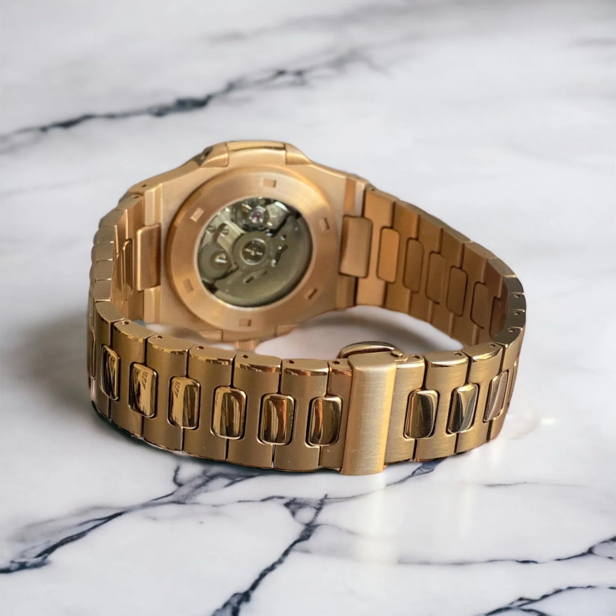 Seiko Mod Nautilus "Rose Gold Black"