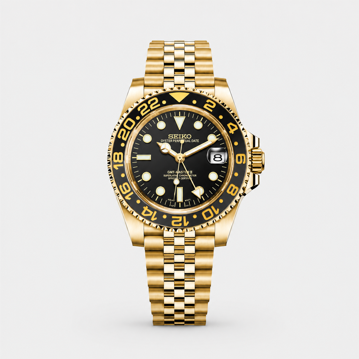 Seiko Mod GMT MASTER II "Gold/Black"