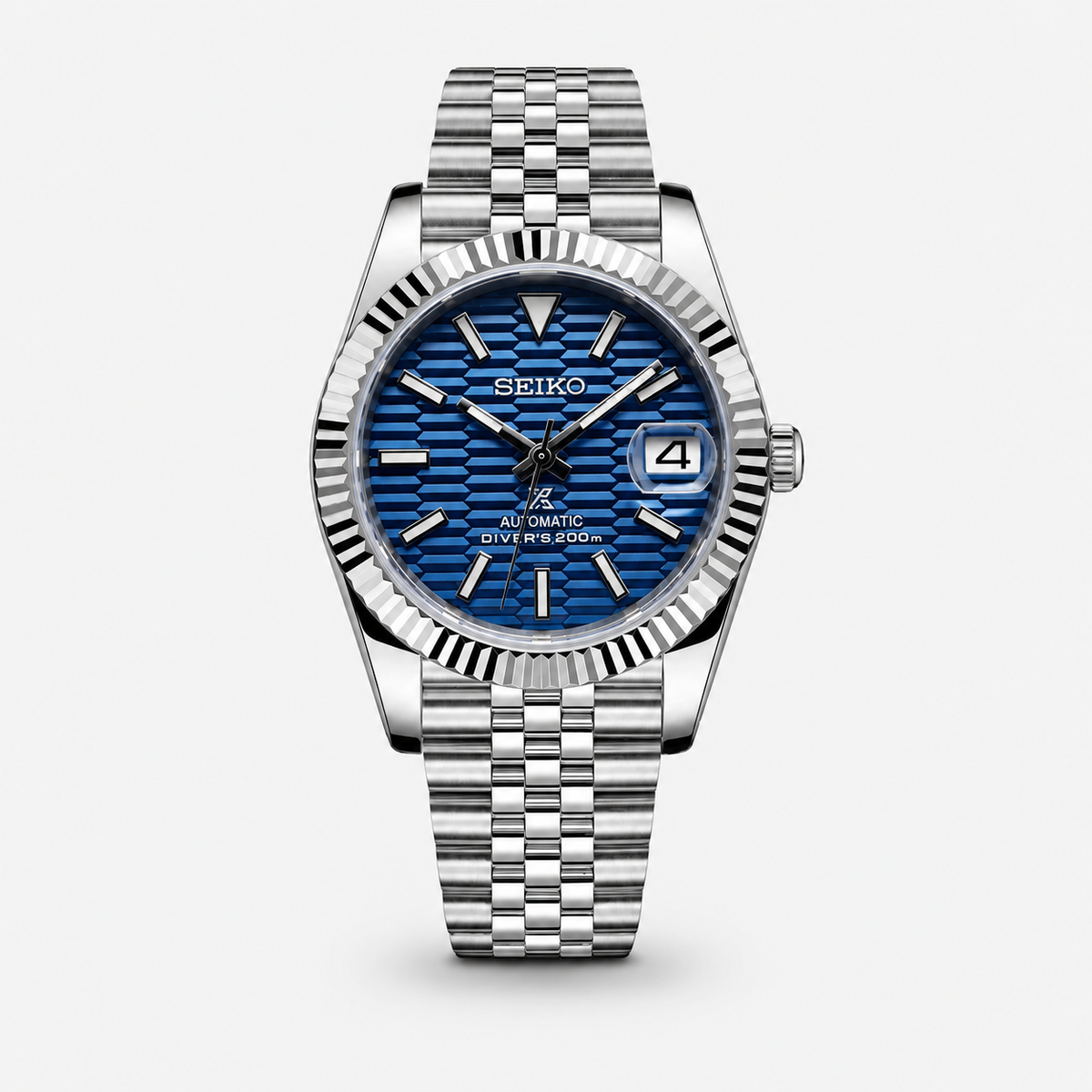 Seiko Mod Datejust "Textured Blue"